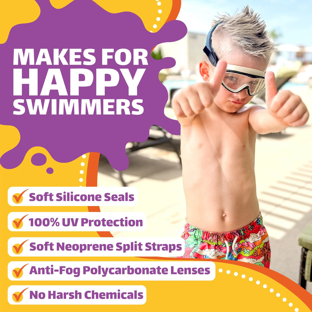 Frogglez Green Navigatorz Kids Swimming Goggles & Swim Mask | Age 4–10