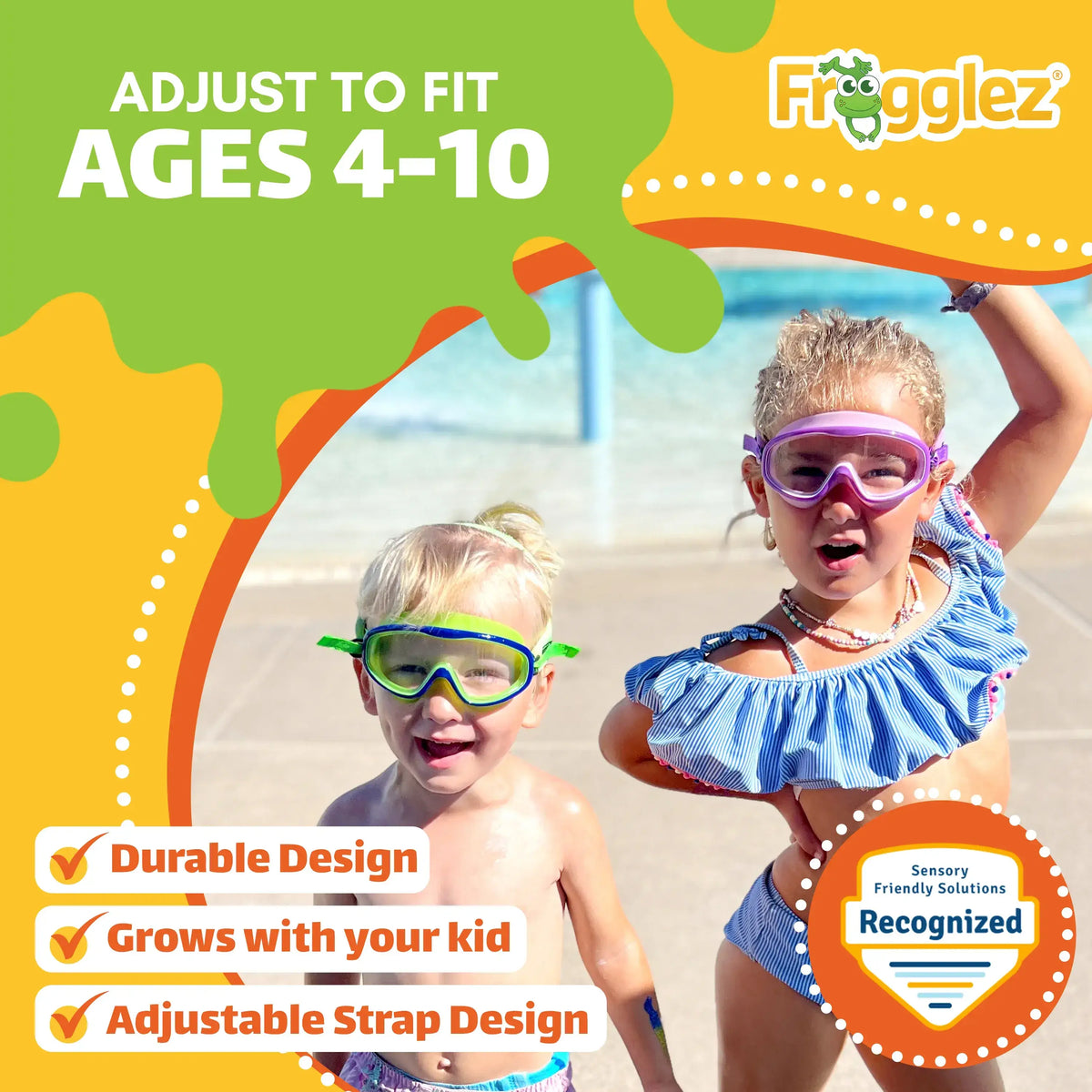 Frogglez Blue Galaxiez Kids Swimming Goggles & Swim Mask | Age 4–10