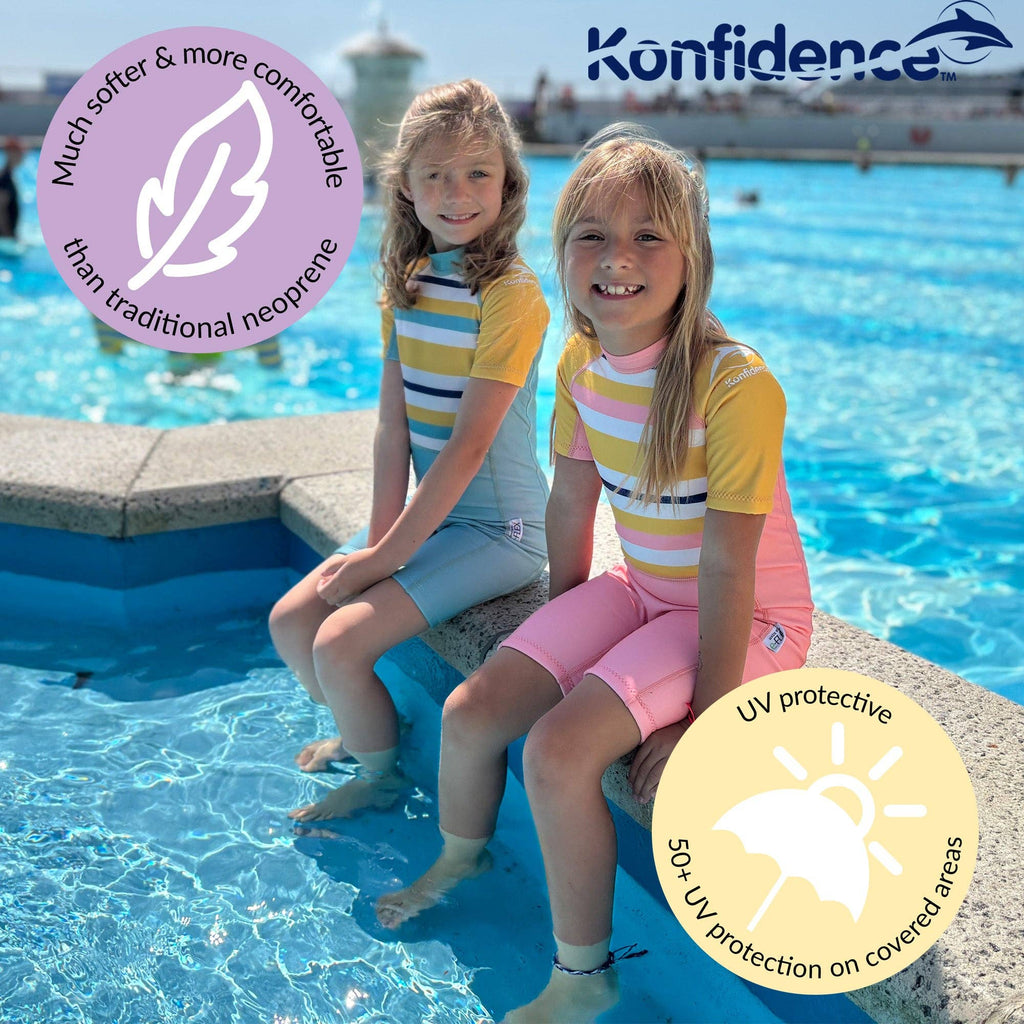 Konfidence Kids Swimsuit/UV Sunsuit made from e-Flex™: Gelato Rose