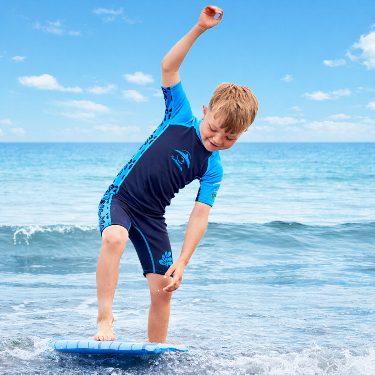 Konfidence Warma™ Kids Wetsuit – Blue Palm Maui | Warm & UV Protective